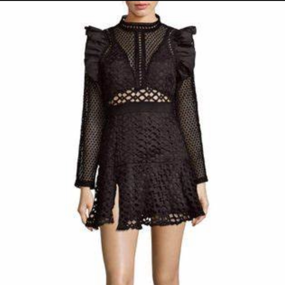NWOT Haute Rogue Black Cutout Lace Mini Dress